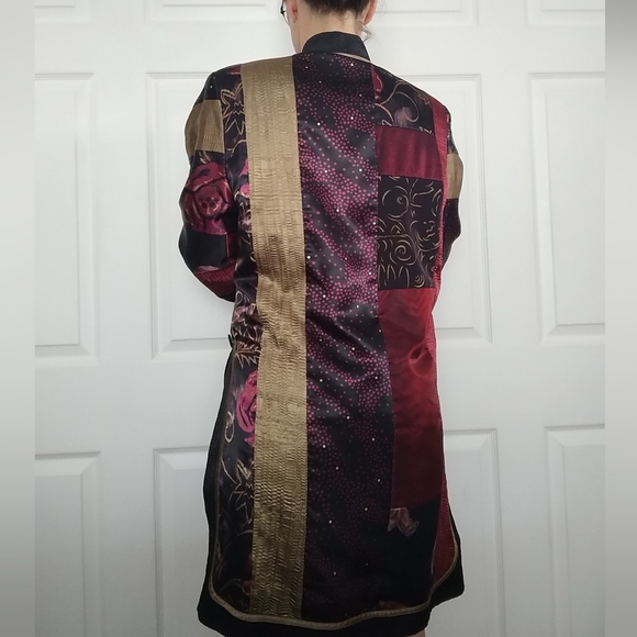 Jeanne Marc Vintage Printed Patchwork Duster Jacket Kimono - Picture 6 of 9